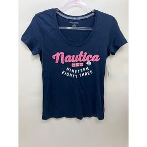 Nautica Sustainably Crafted Classic Fit Graphic T-Shirt 1983 Womens Size X-Small